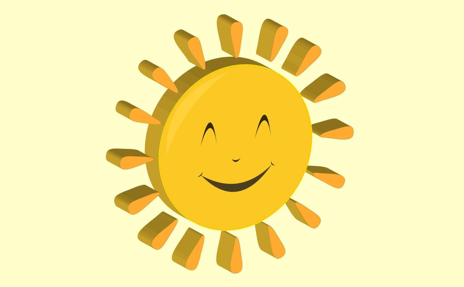 Vector 3d icon sun with smile, best for your property decoration images