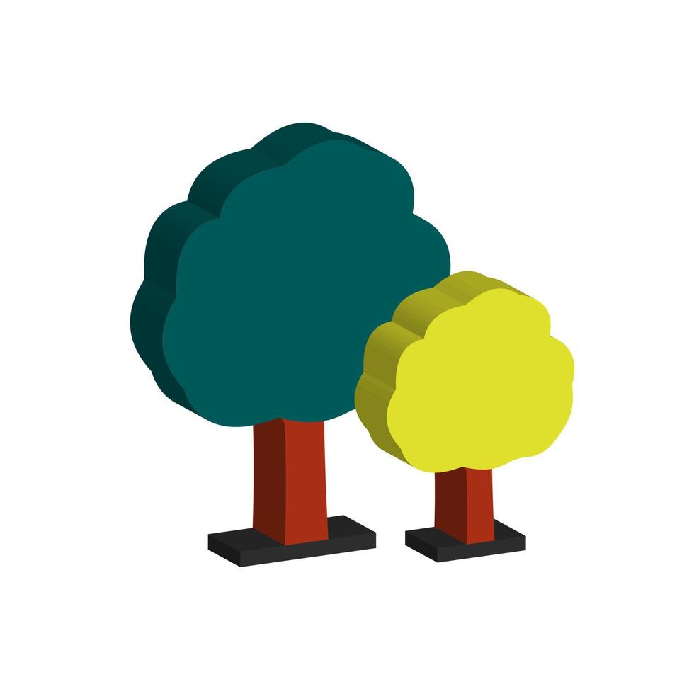 vector 3d icono árbol verde y amarillo, mejor para la decoración de su propiedad