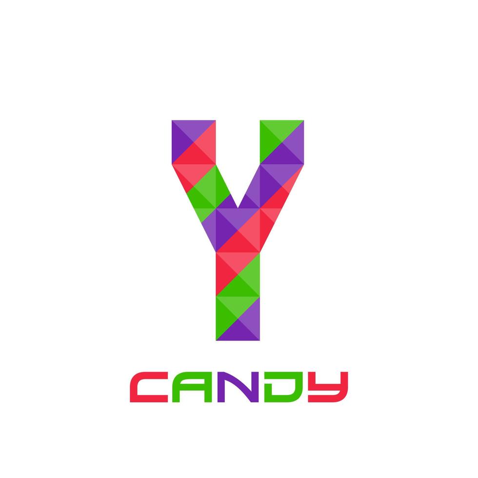 Geometric letter Y with perfect combination of bright purple, red, and green colors. Good for business logo, design element, t-shirt design, print use, etc. vector