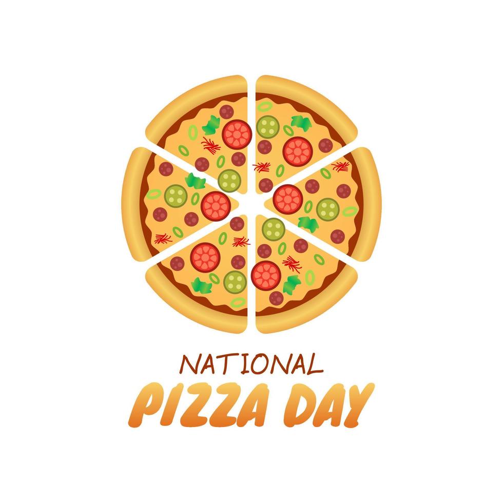 vector graphic of national pizza day good for national pizza day
