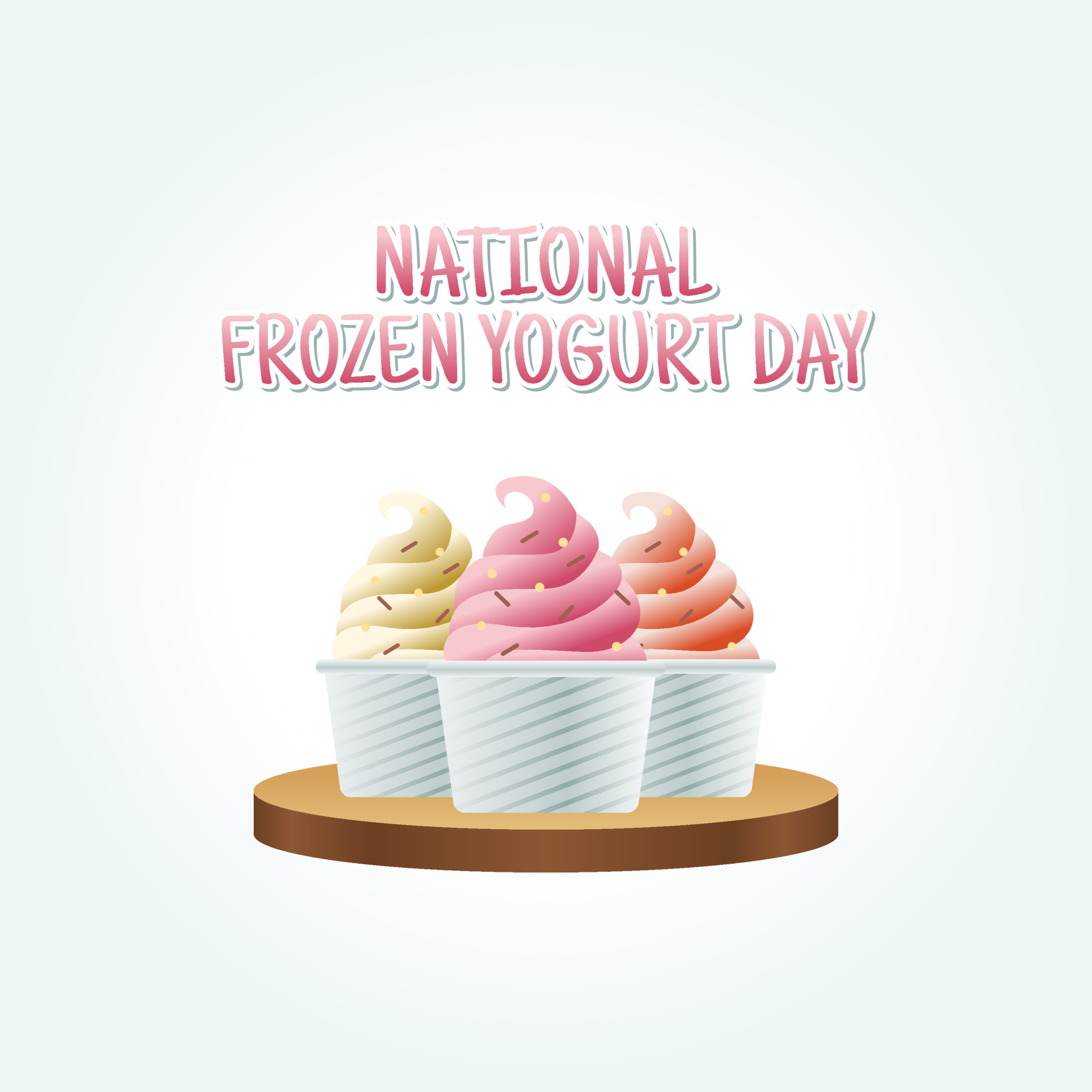 vector graphic of national frozen yogurt day good for national frozen