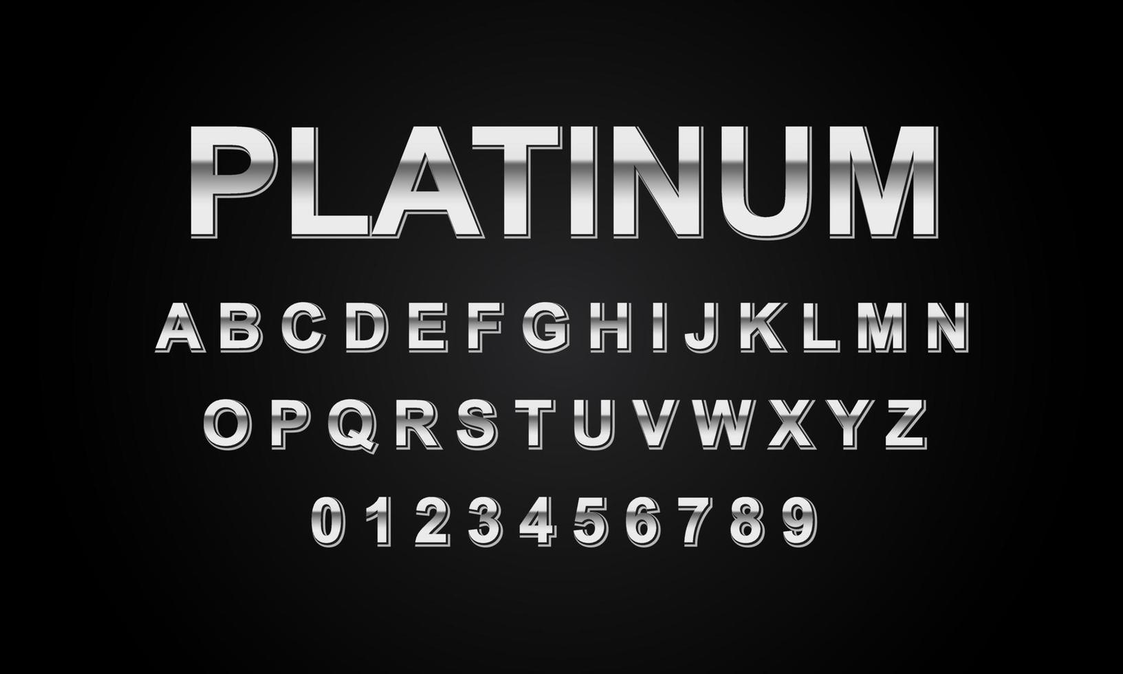 Editable text effect platinum title style vector