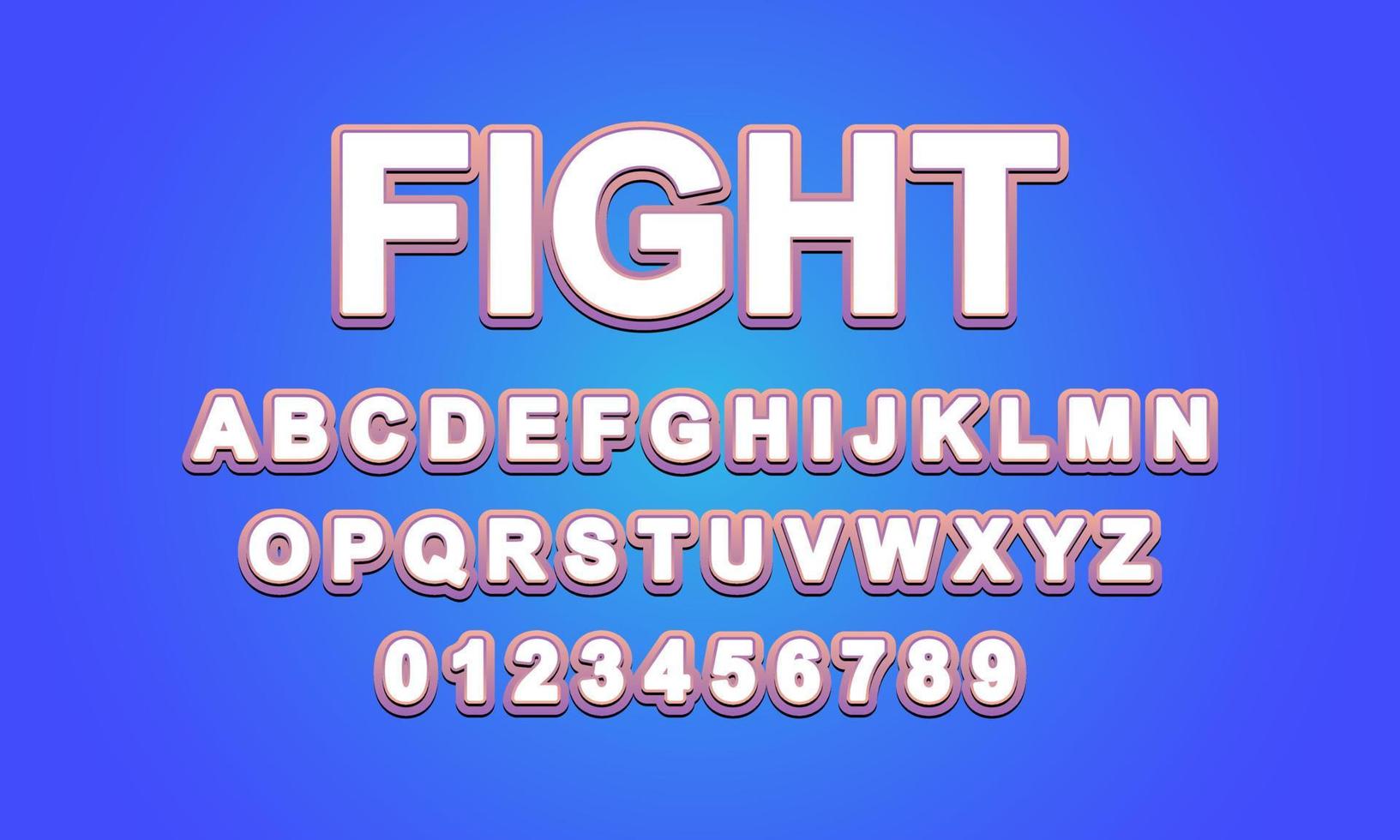 Editable text effect fight title style vector