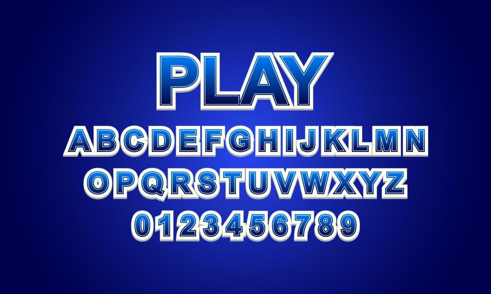 Editable text effect play title style vector