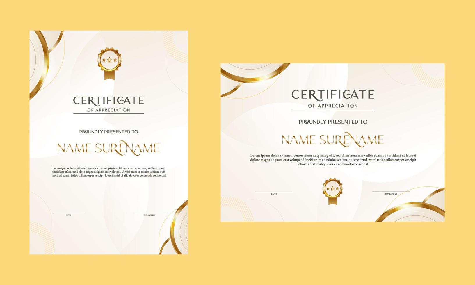 Gradient elegant certificate vector