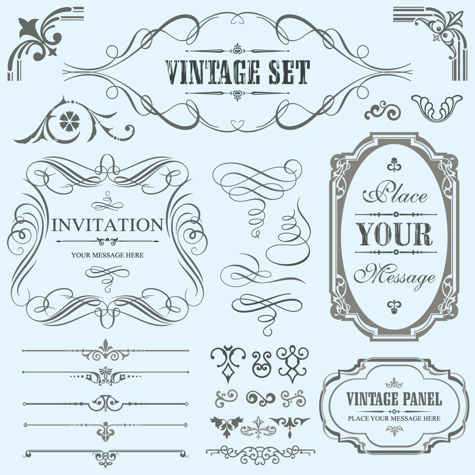 Vintage Calligraphic Element Set vector