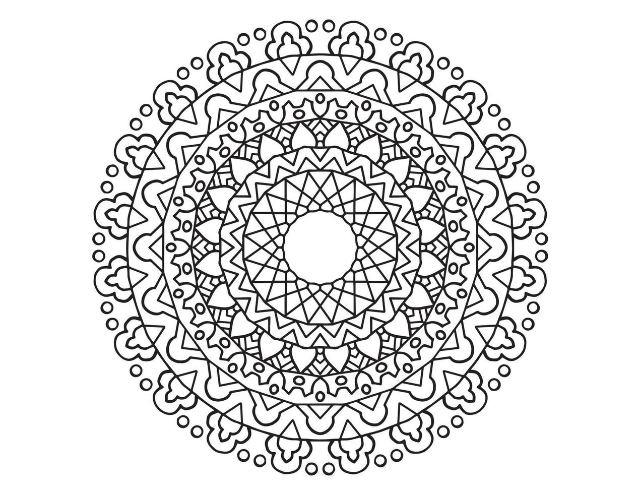 mandala black and white, tattoo, coloring page, circle, ornaments, vector