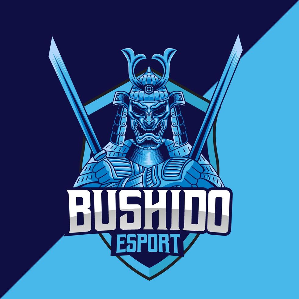 plantilla de logotipo de mascota bushido vector