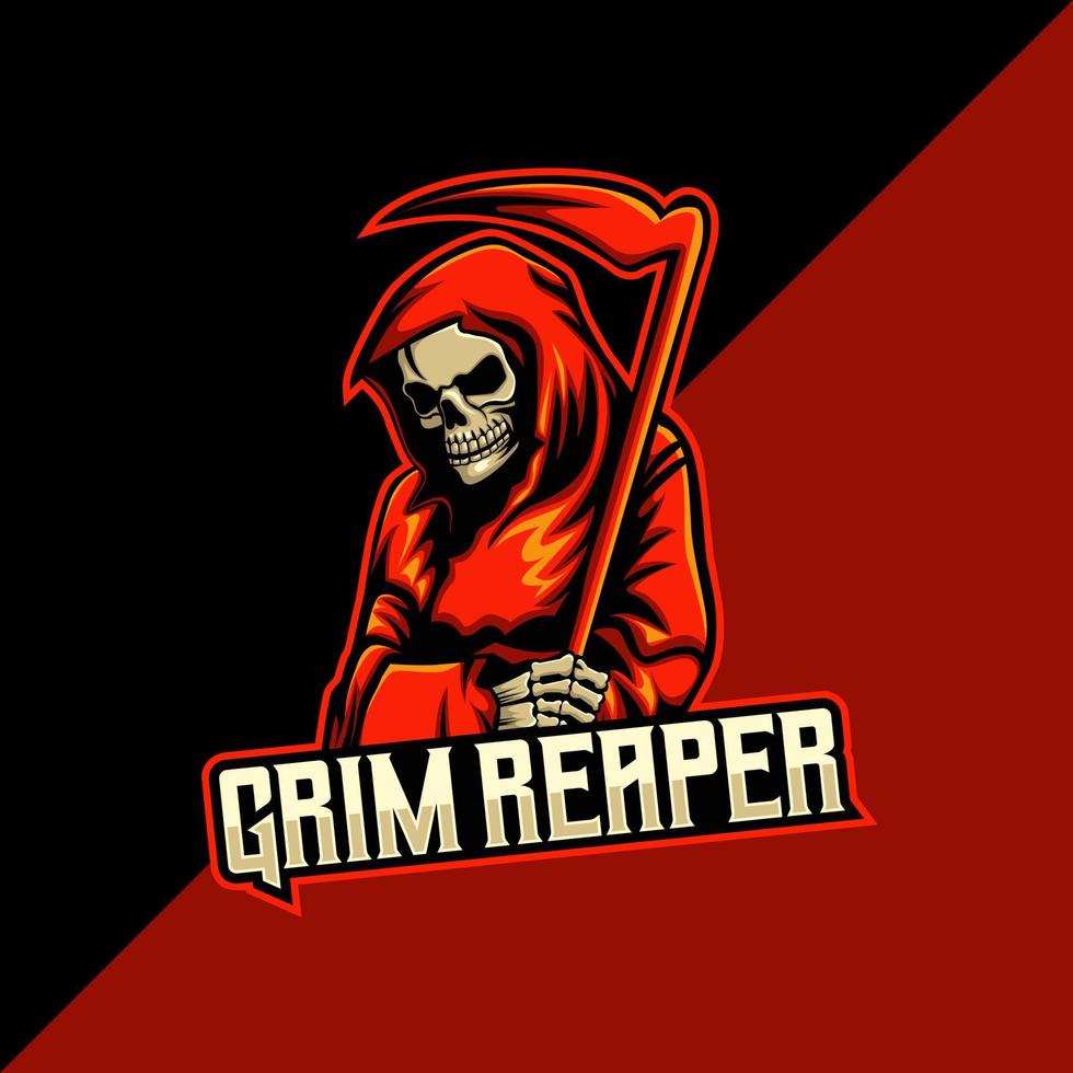 Grim Reaper mascot logo template vector