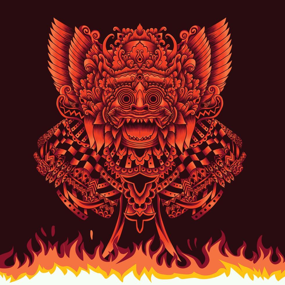 ilustración del rey de barong vector