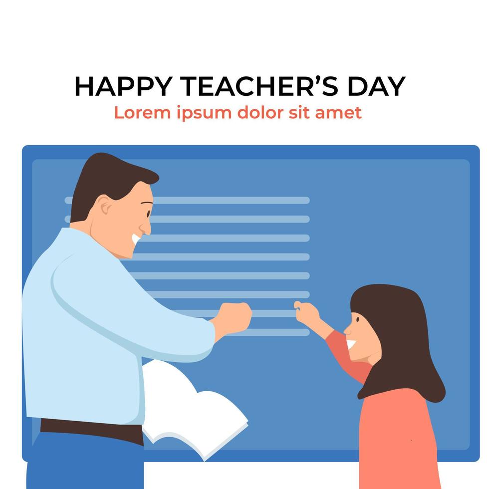 Happy teachers day background template design vector