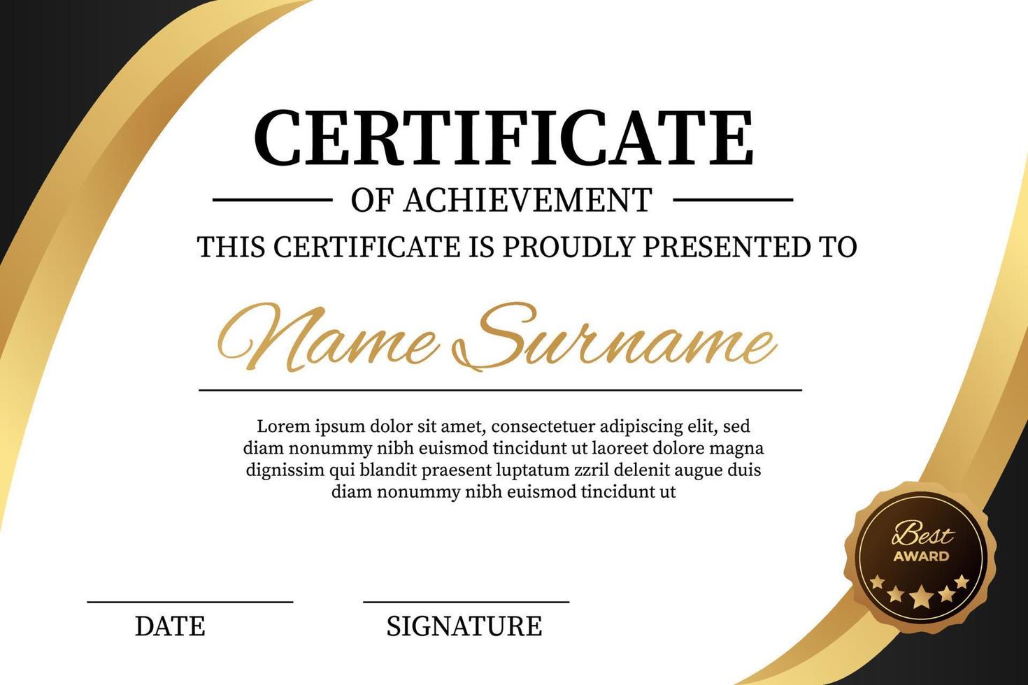 Creative certificate of appreciation award template. modern design. vector illustration