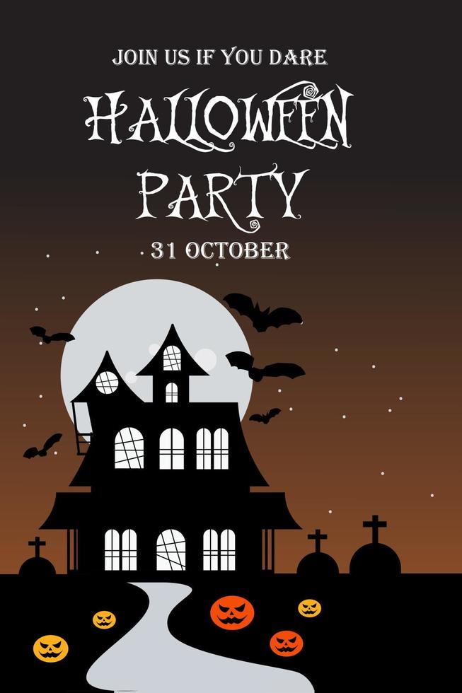 Halloween invitation poster. Vector set of halloween party invitations