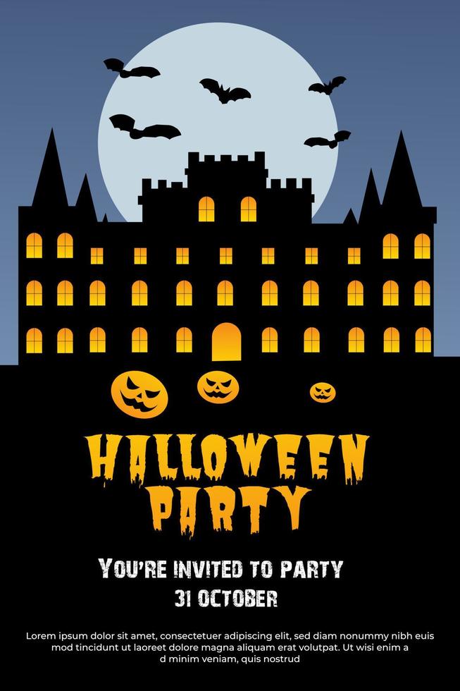 cartel de invitación de halloween vector