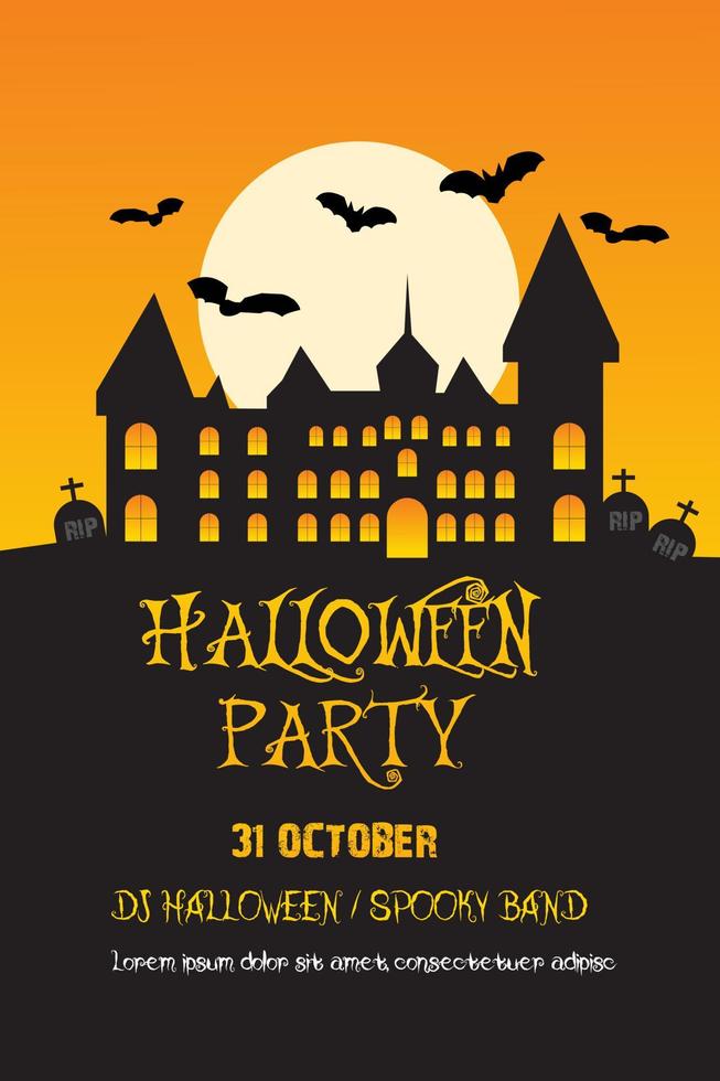 Halloween invitation poster. Vector set of halloween party invitations