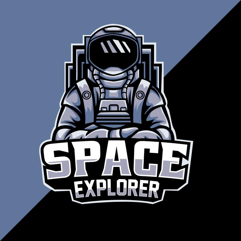 plantilla de logotipo de mascota de explorador espacial vector