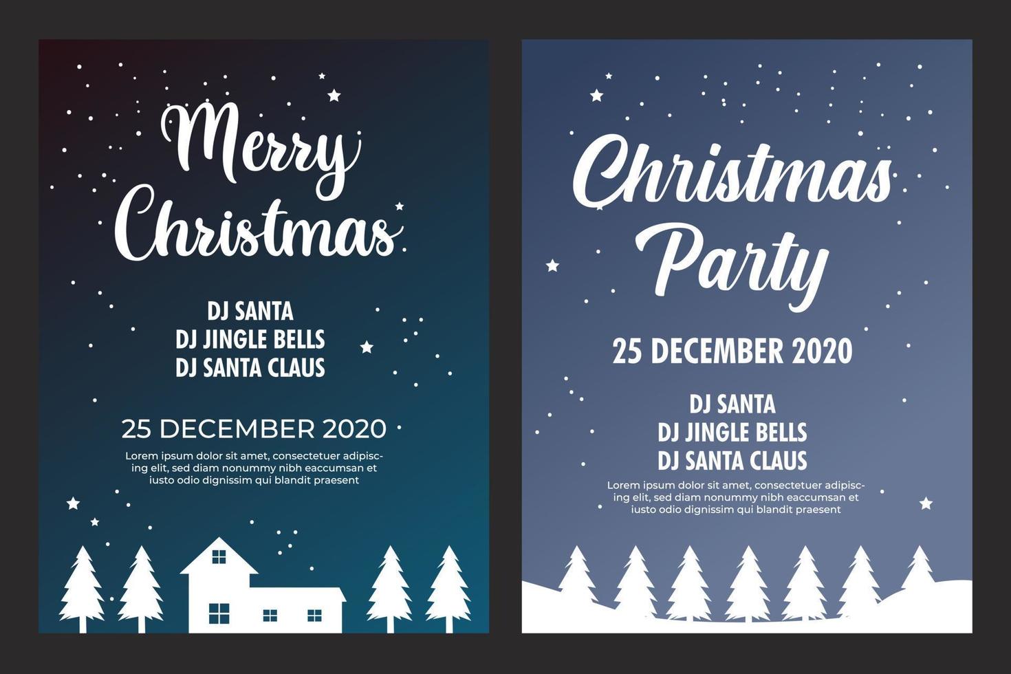 Christmas Party invitation design template. vector illustration