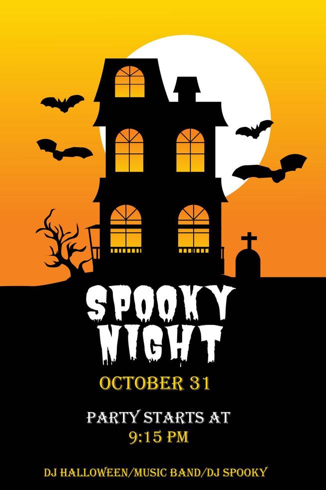 Halloween invitation poster. Vector set of halloween party invitations