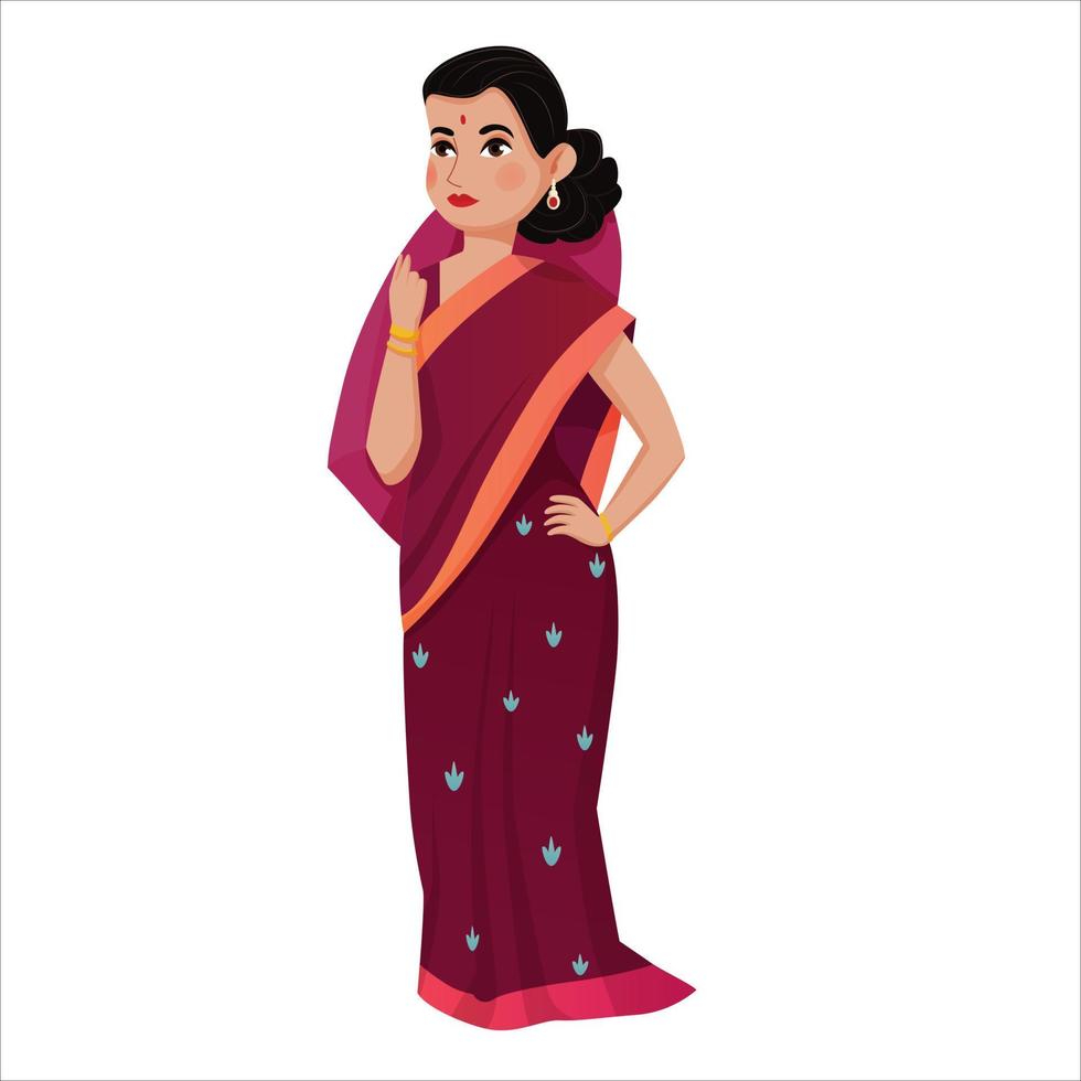 Indian Lady vector clipart