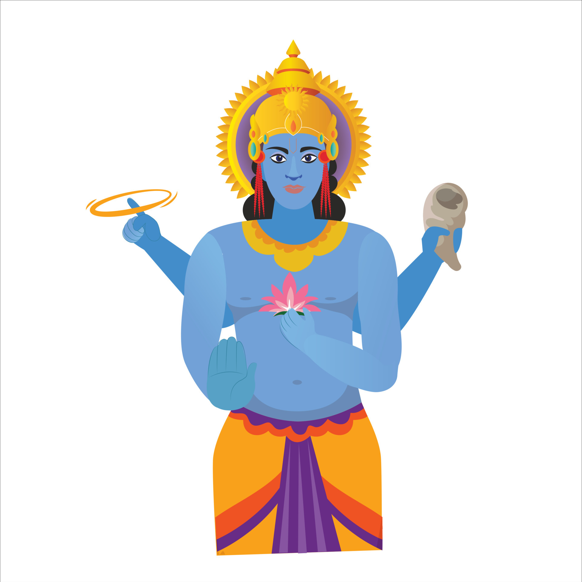 Lord Vishnu Vector Art, Icons, and Graphics for Free Download