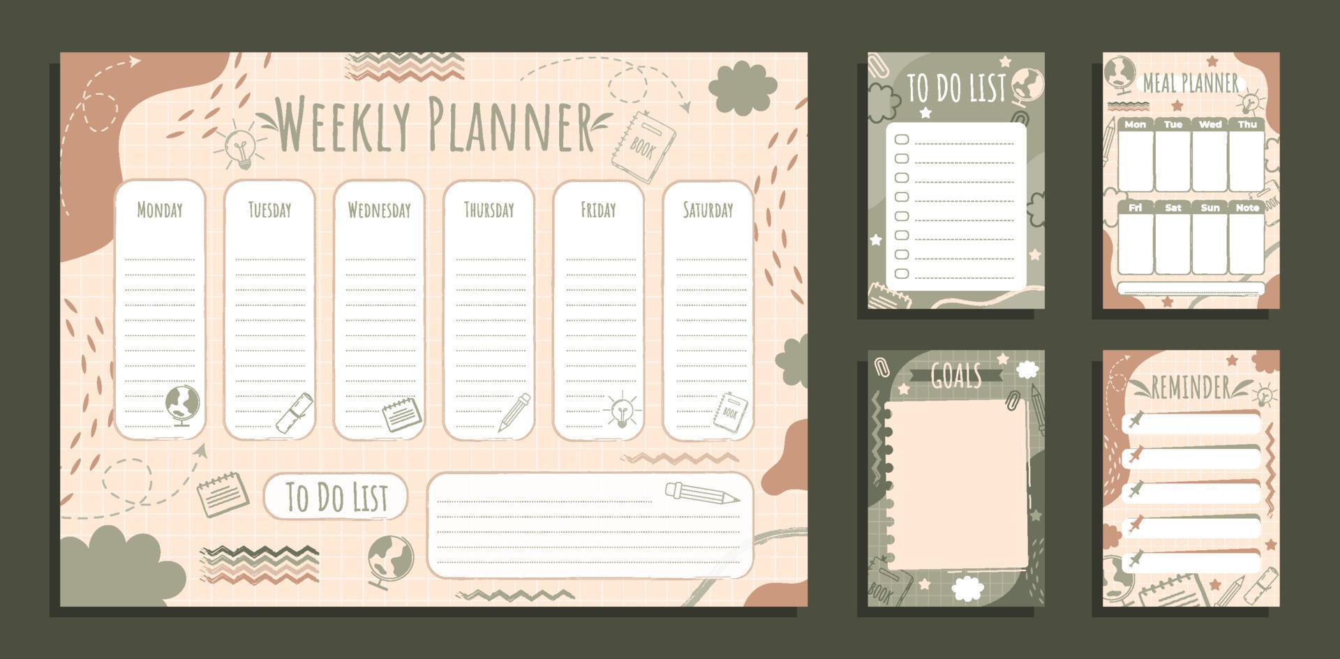 Journal Template School Table vector