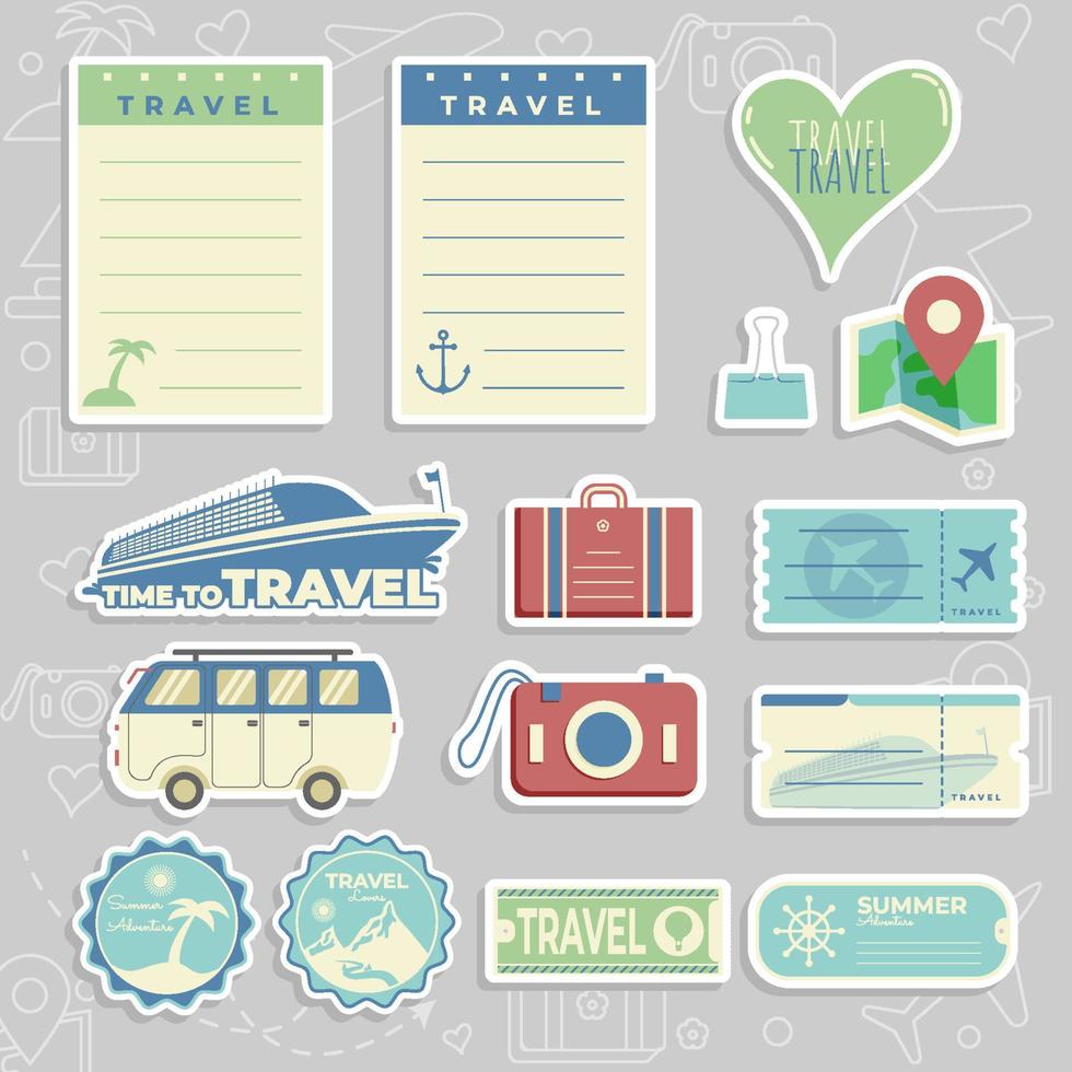 Journal Template Travel Sticker vector