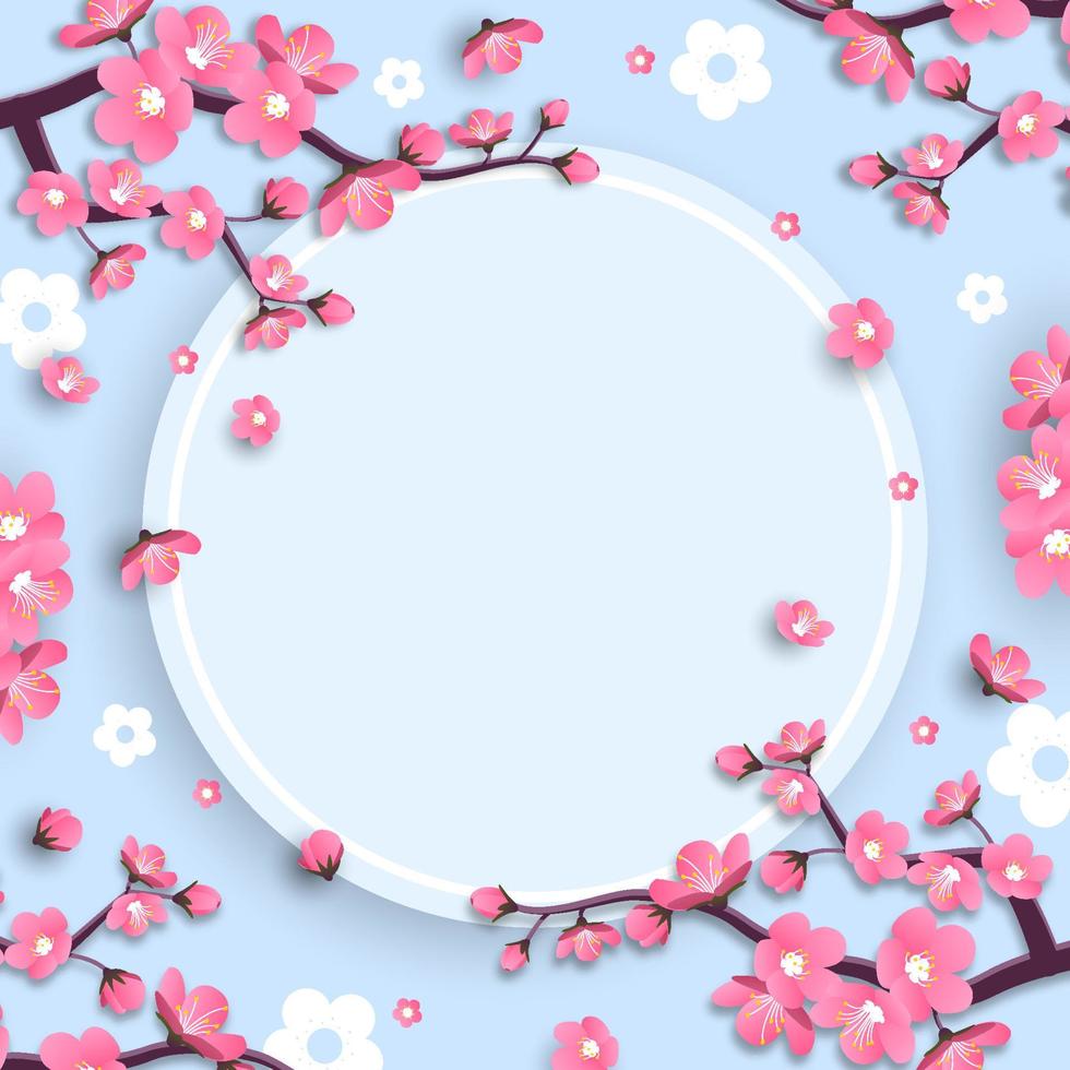 Cherry Blossom Tree Concept Background vector