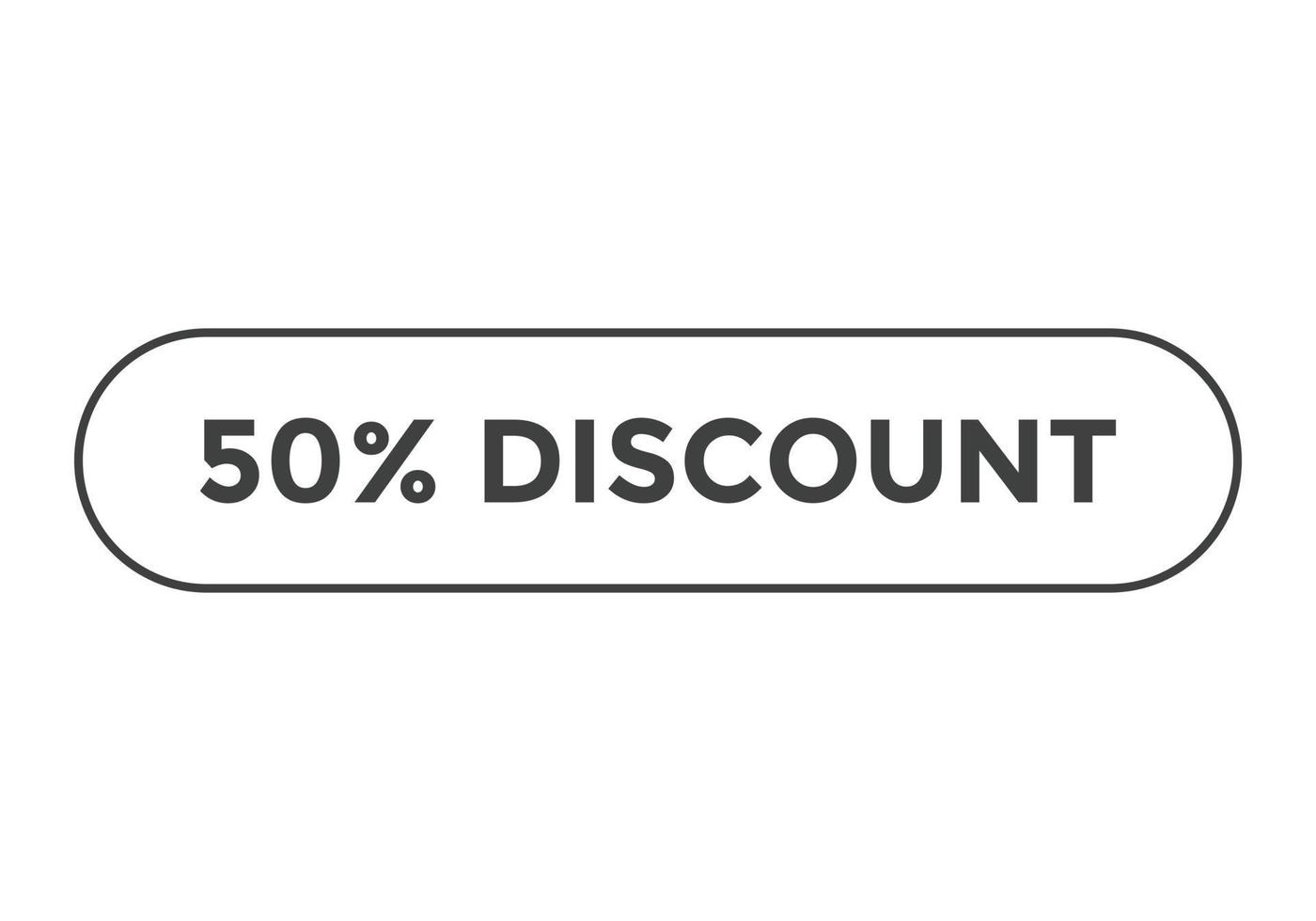 50 percent discount text sign icon on black color text web button template vector