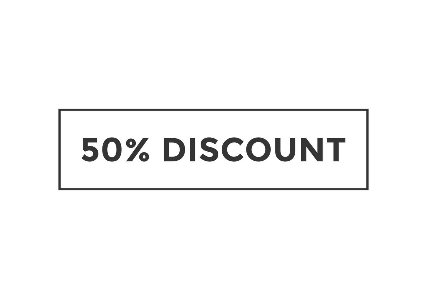 50 percent discount text sign icon on black color text web button template vector