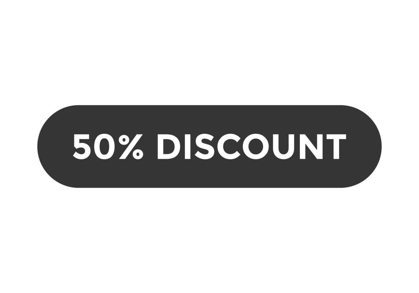 50 percent discount text sign icon on black color text web button template vector