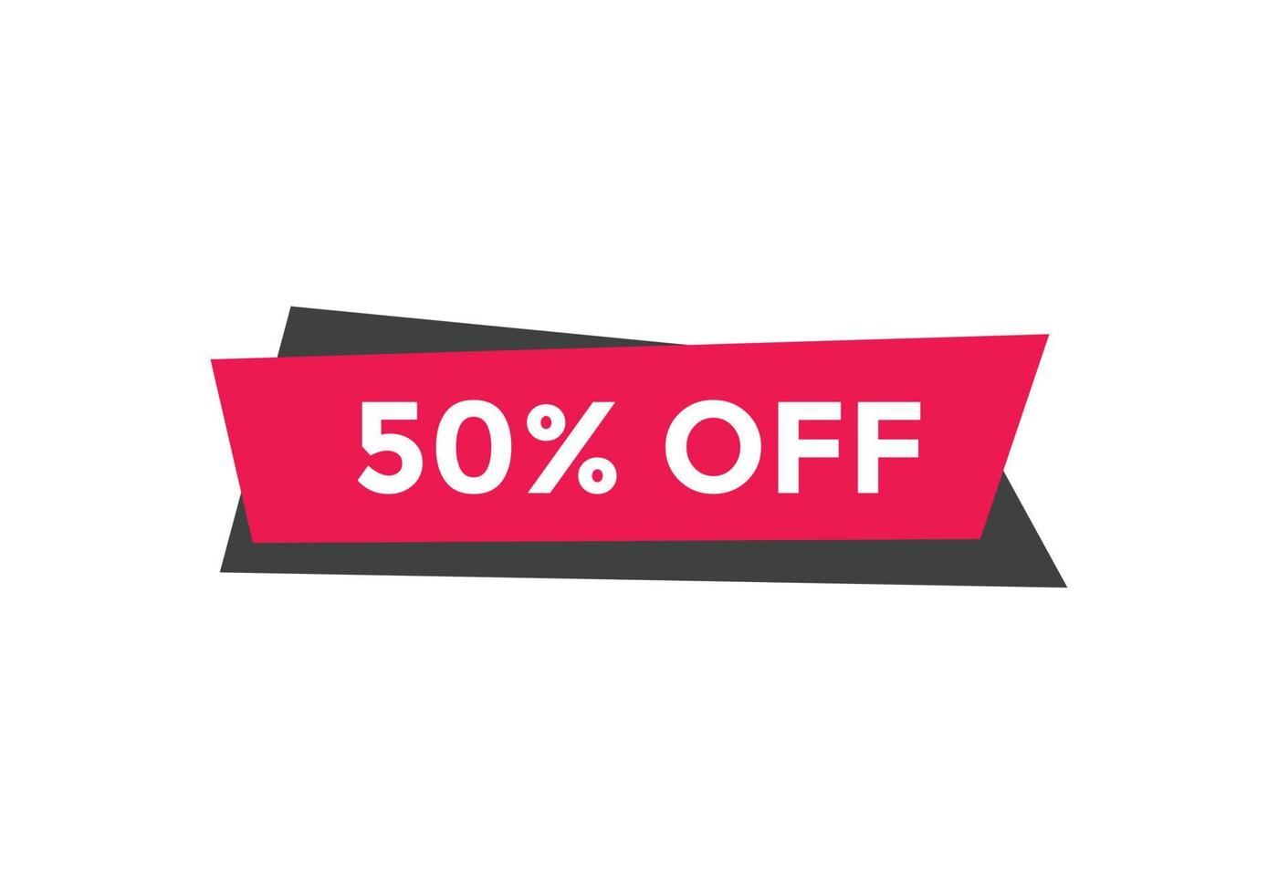 50 percent off text label icon sale discount 50 percent off icon vector