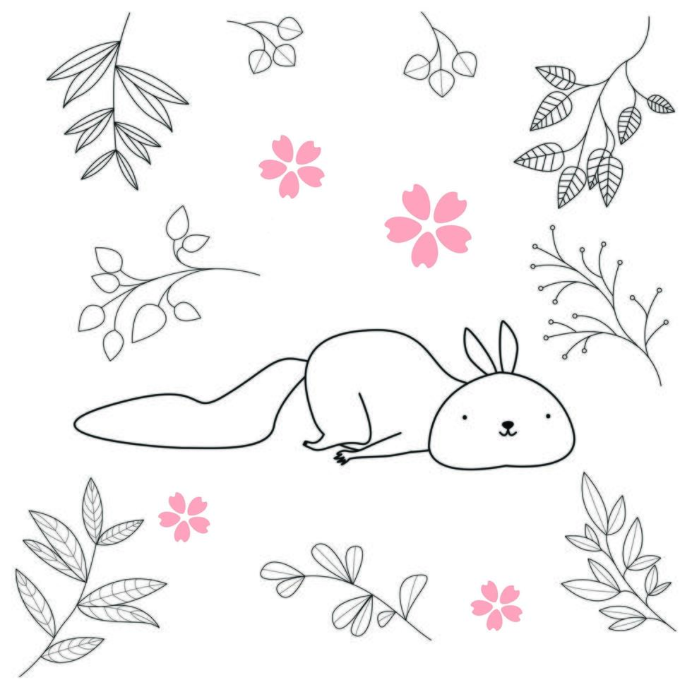 Seamless childish pattern with cute animals in black and white style. Vector illustration. Beautiful animals. Creative scandinavian kids textures for fabric, wrapping, textile, wallpaper, clothes.