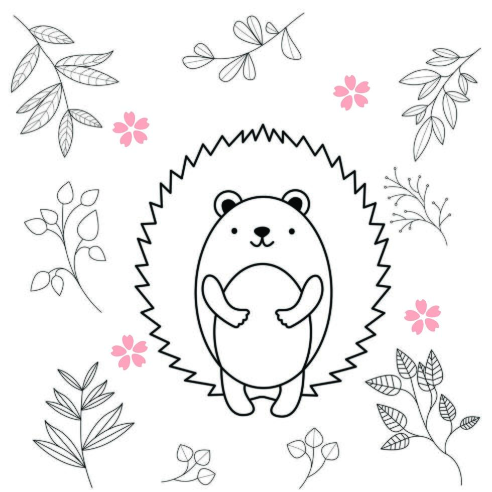Seamless childish pattern with cute animals in black and white style. Vector illustration. Beautiful animals. Creative scandinavian kids textures for fabric, wrapping, textile, wallpaper, clothes.