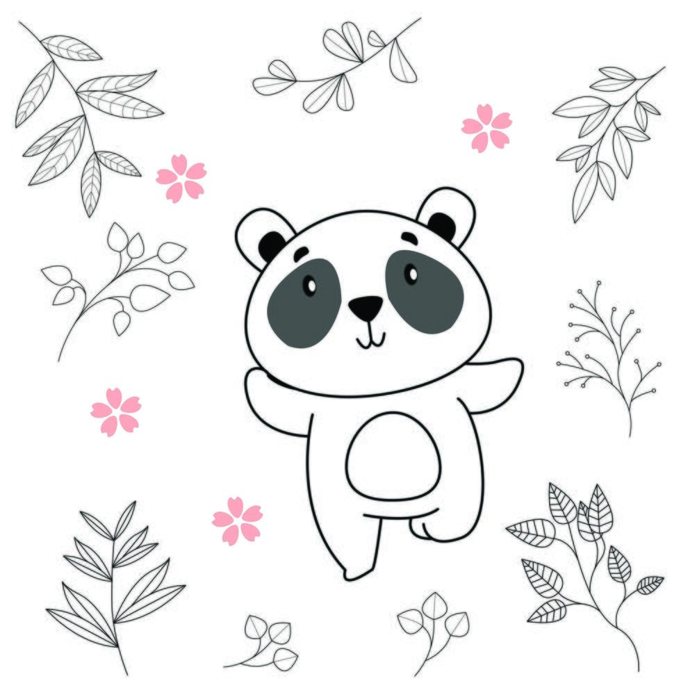 Seamless childish pattern with cute animals in black and white style. Vector illustration. Beautiful animals. Creative scandinavian kids textures for fabric, wrapping, textile, wallpaper, clothes.