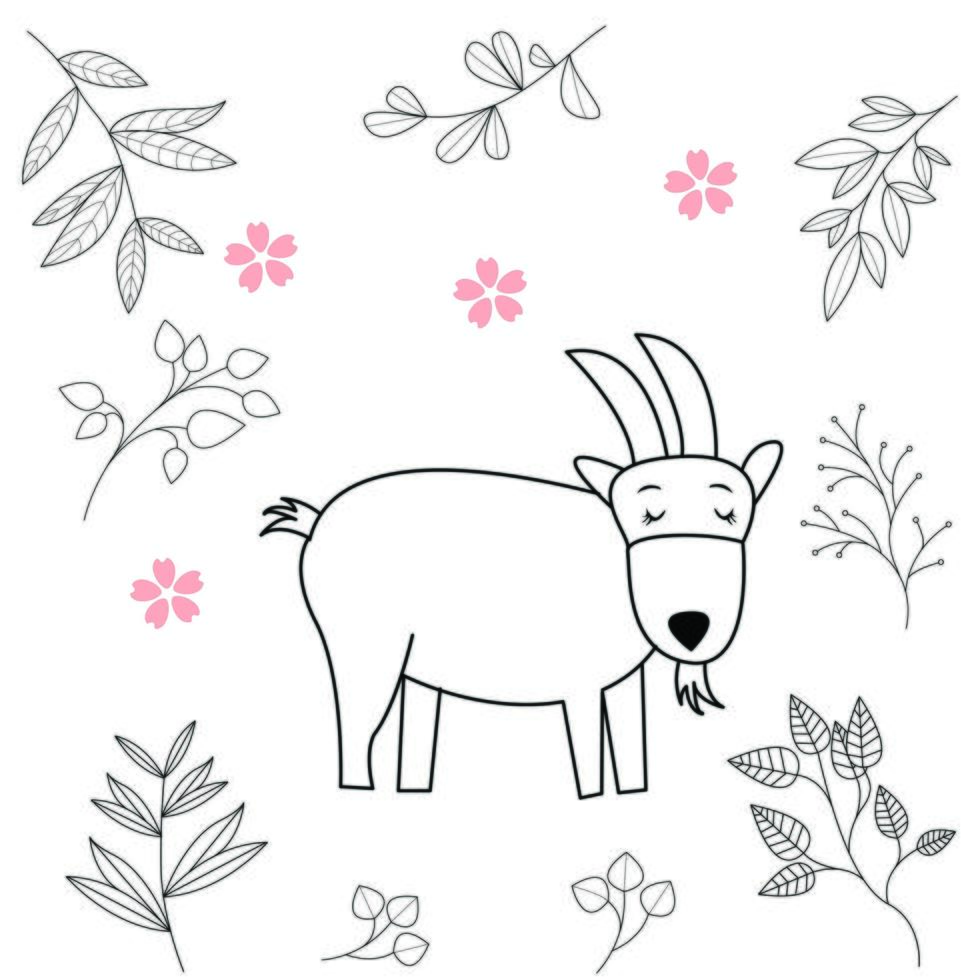 Seamless childish pattern with cute animals in black and white style. Vector illustration. Beautiful animals. Creative scandinavian kids textures for fabric, wrapping, textile, wallpaper, clothes.