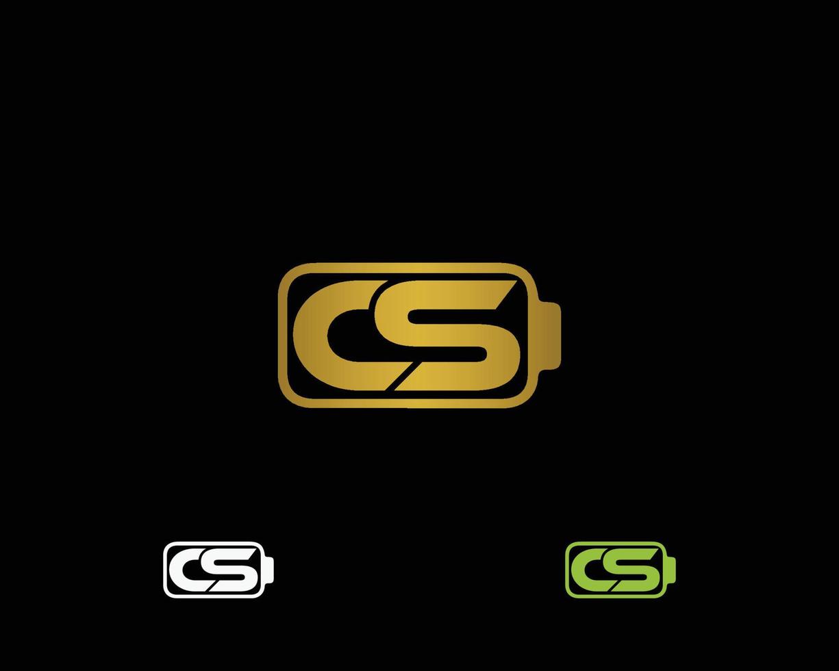 CS Battery Logo Design vector