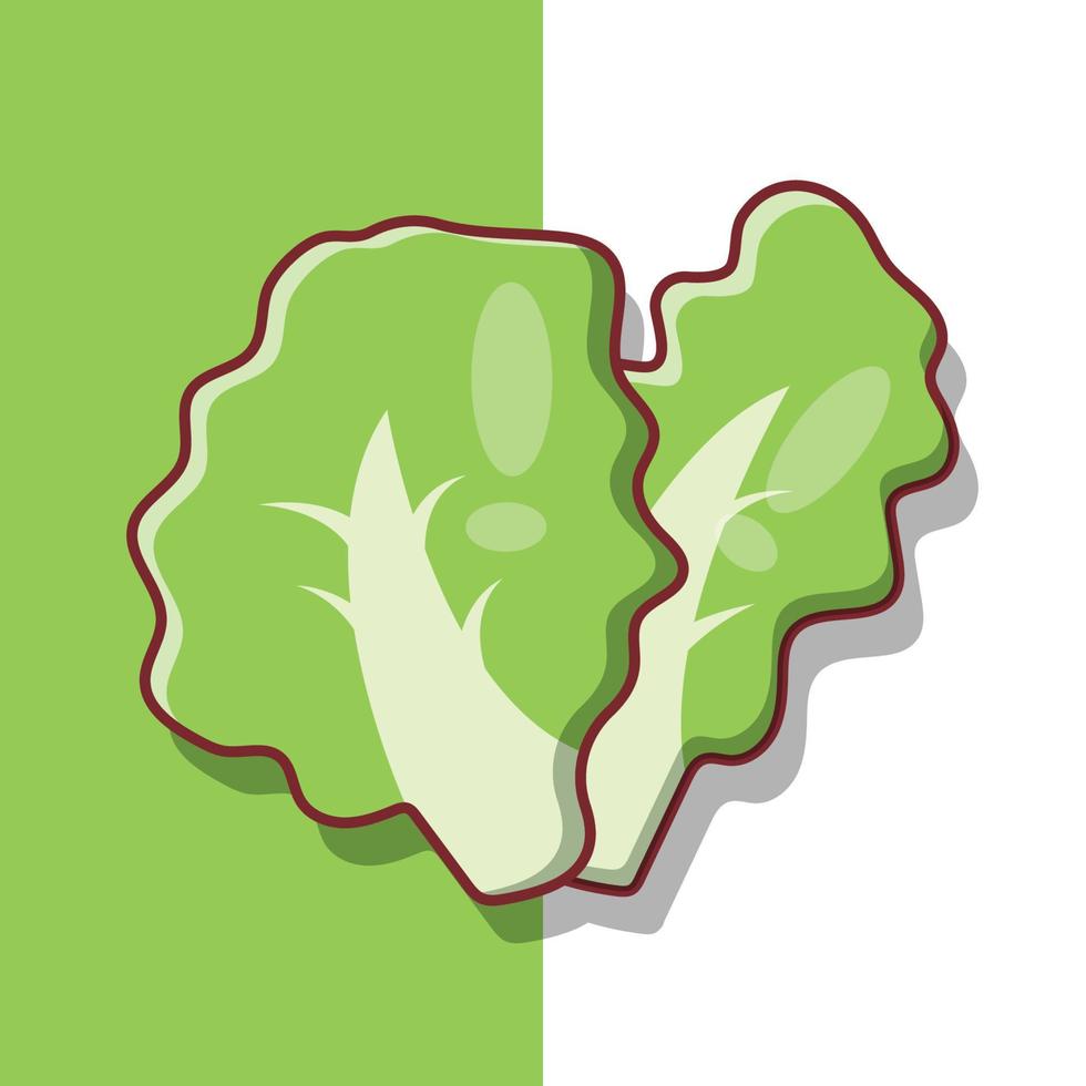 Lettuce Slices Vector Icon Illustration. Sliced Veggies Vector. Flat Cartoon Style Suitable for Web Landing Page, Banner, Flyer, Sticker, Wallpaper, Background