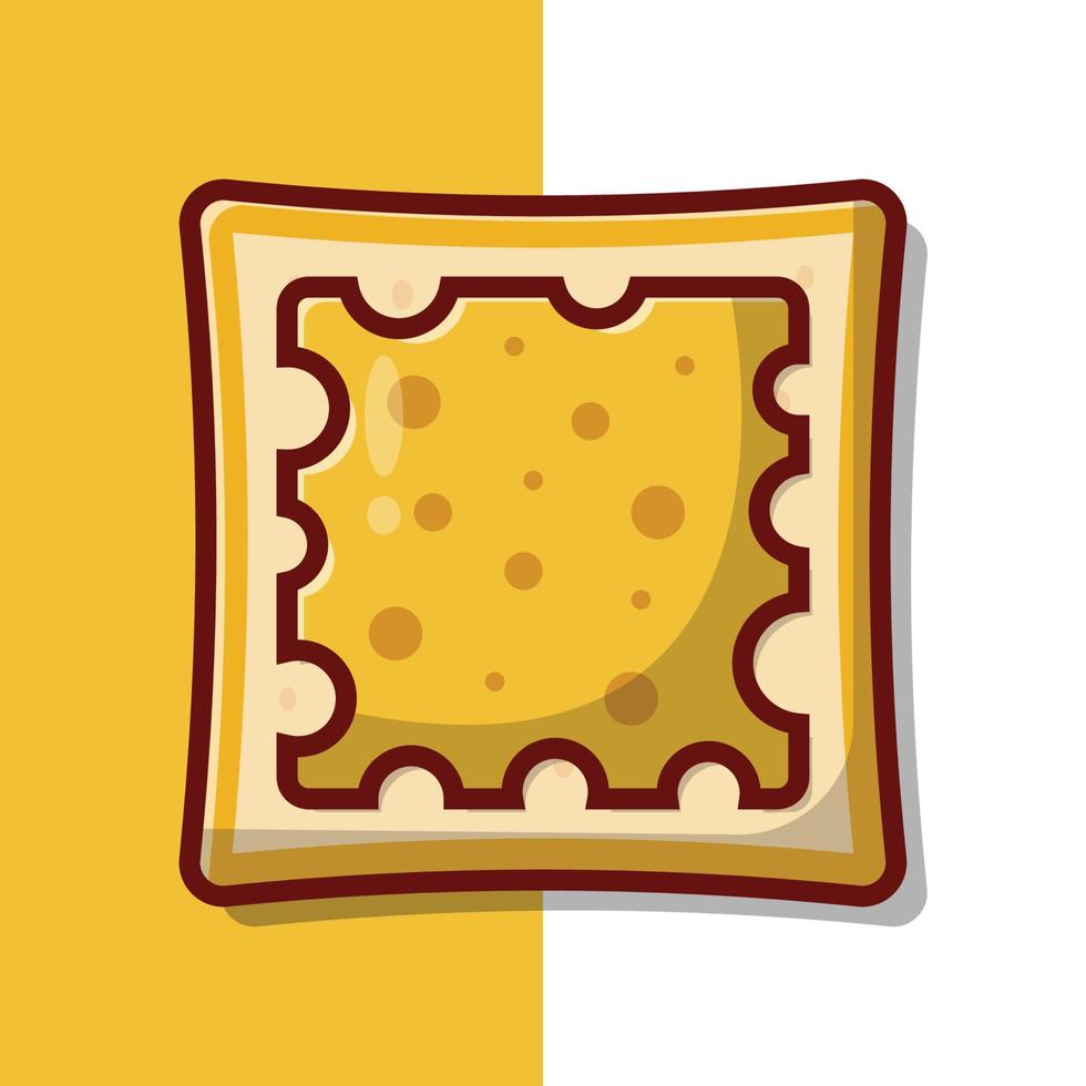 Bread with Cheese Vector Icon Illustration. Bread Cheese Vector. Flat Cartoon Style Suitable for Web Landing Page, Banner, Flyer, Sticker, Wallpaper, Background