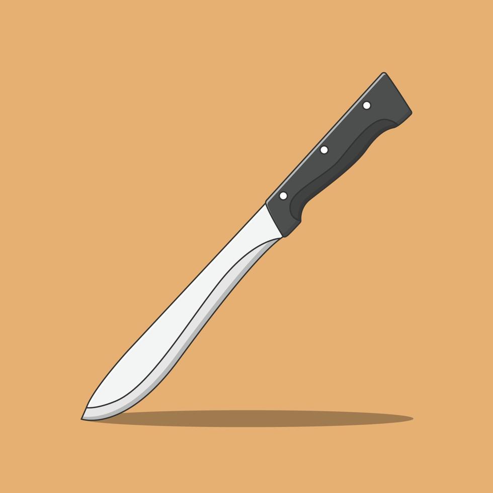 ilustración de icono de vector de cuchillo de carnicero. vector de cuchillo de cocina. estilo de caricatura plano adecuado para la página de inicio web, pancarta, volante, pegatina, papel tapiz, fondo