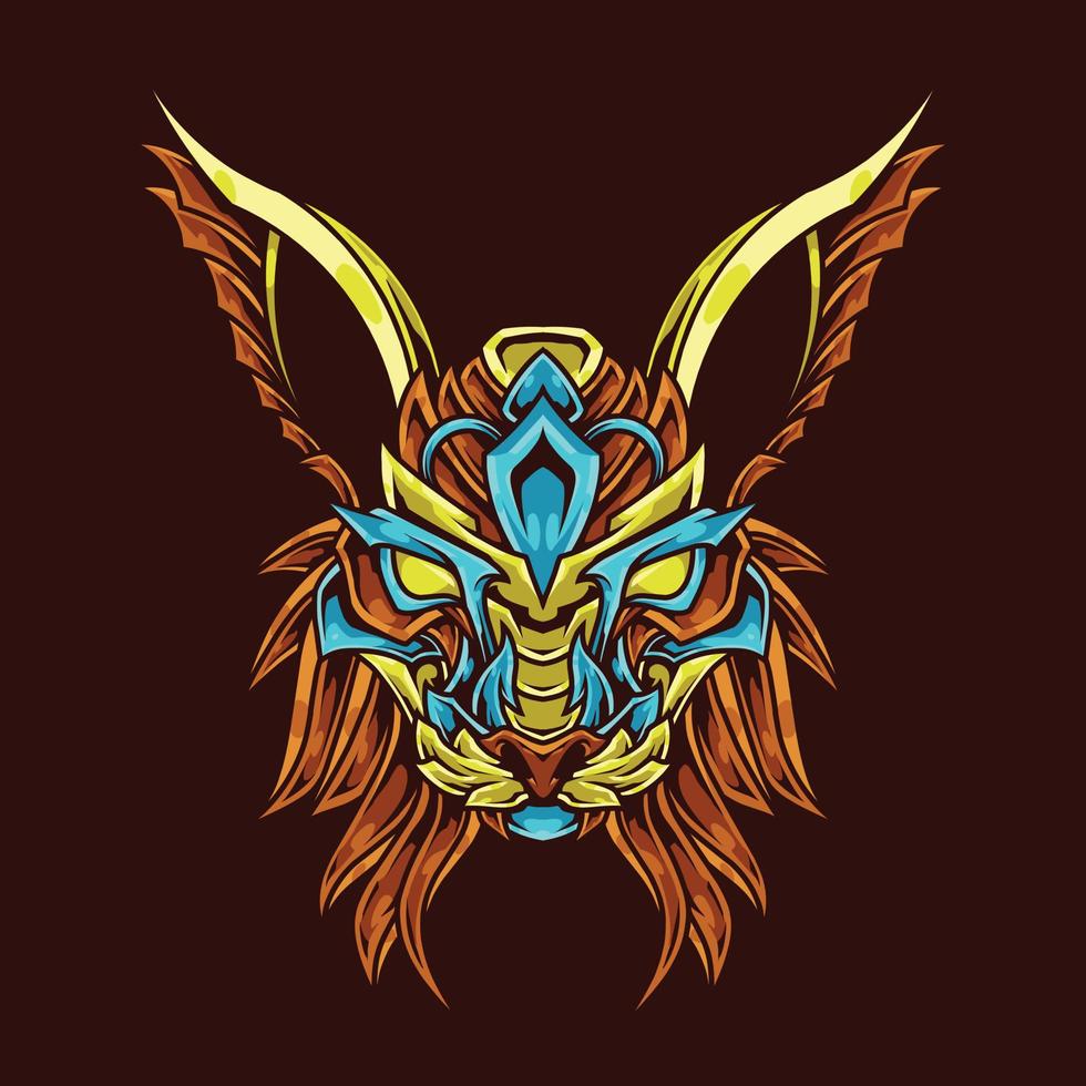 Cat Lynx Head Abstract Ornament Illustration vector