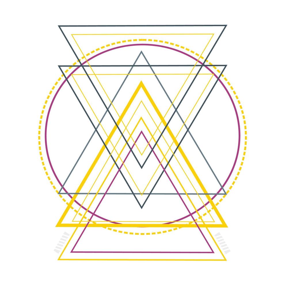 triangle circle symbol line art vector design