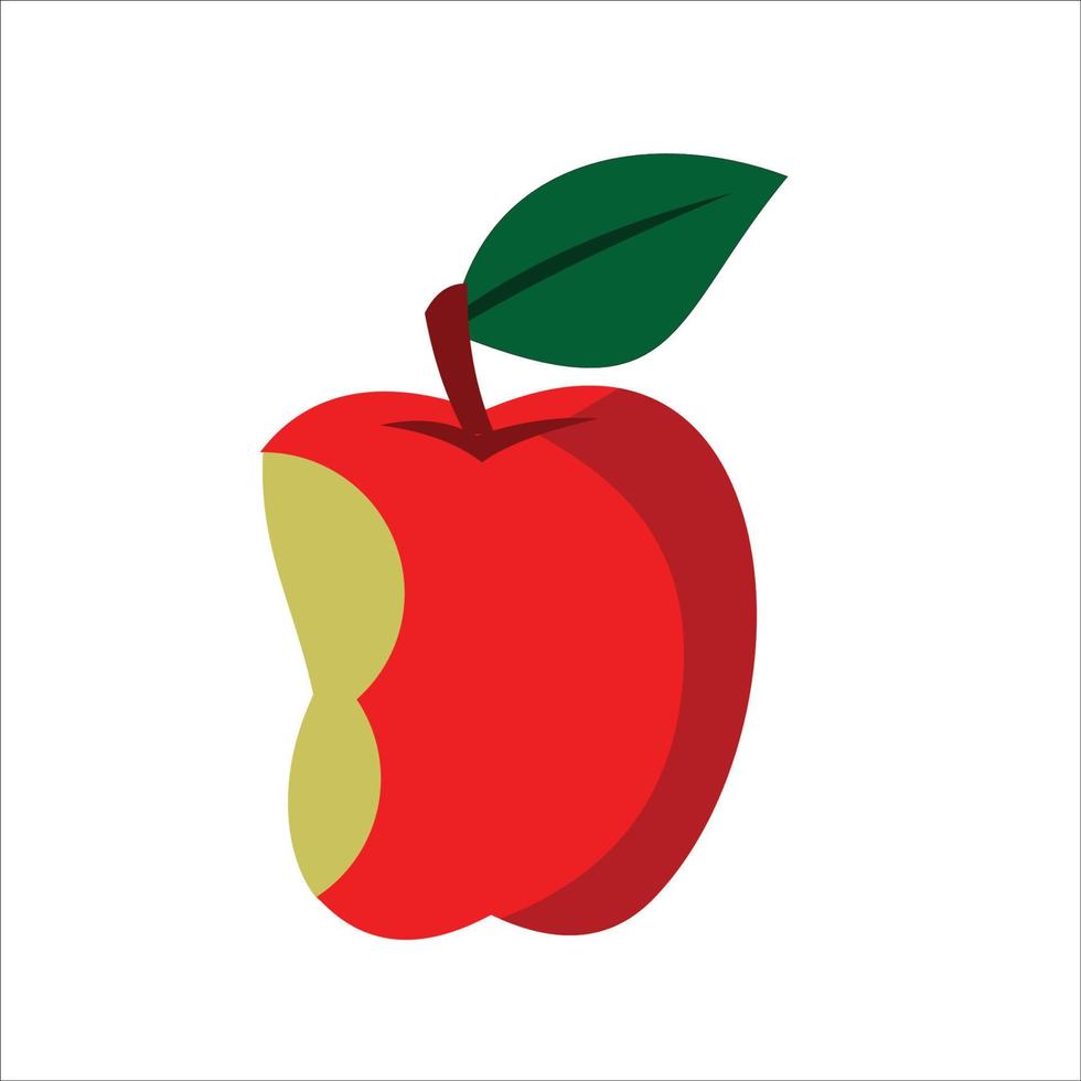 diseño de vector de fruta de manzana mordida