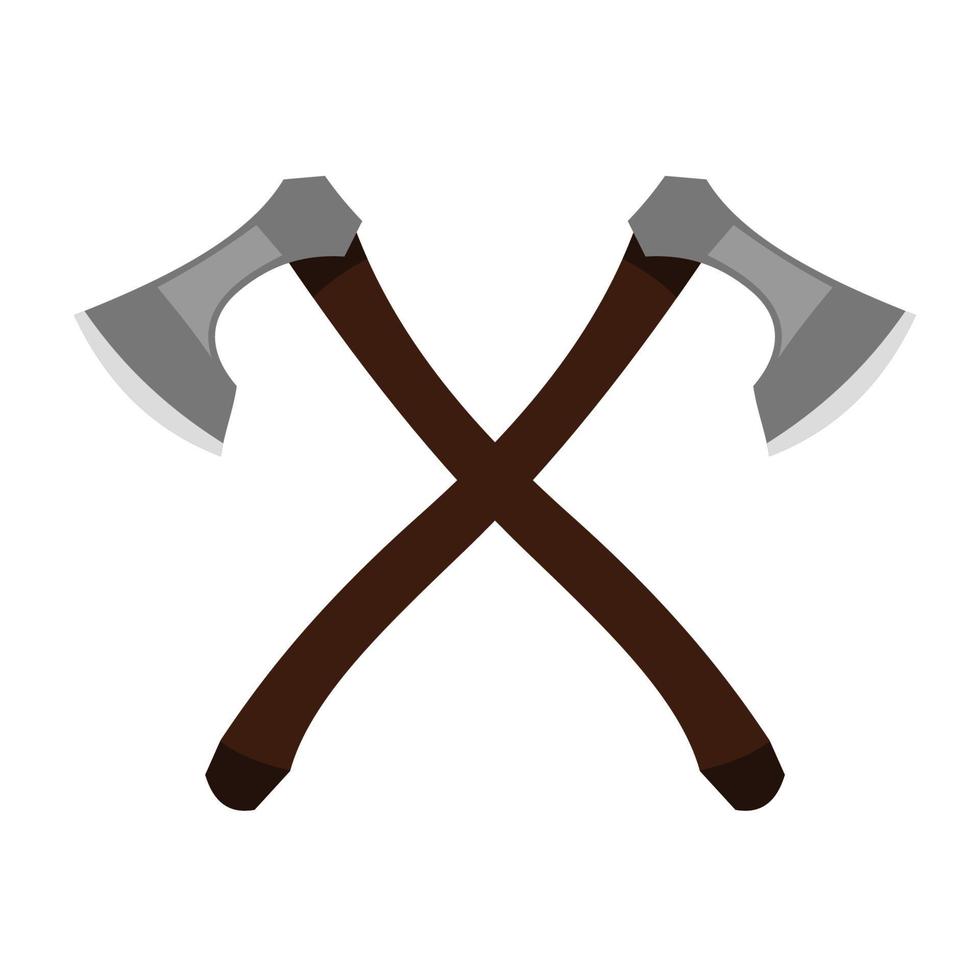 axes cross emblem symbol vector