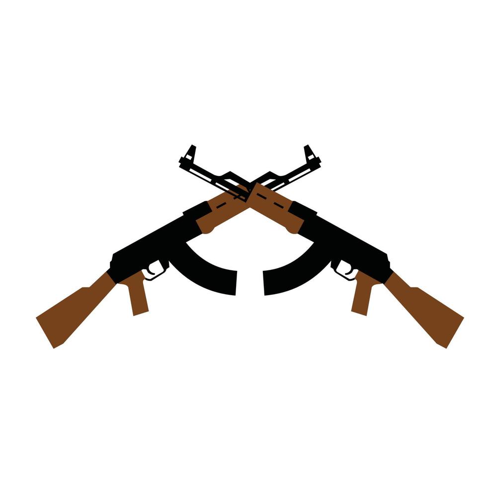 ak47 assault fire arms crossed vector