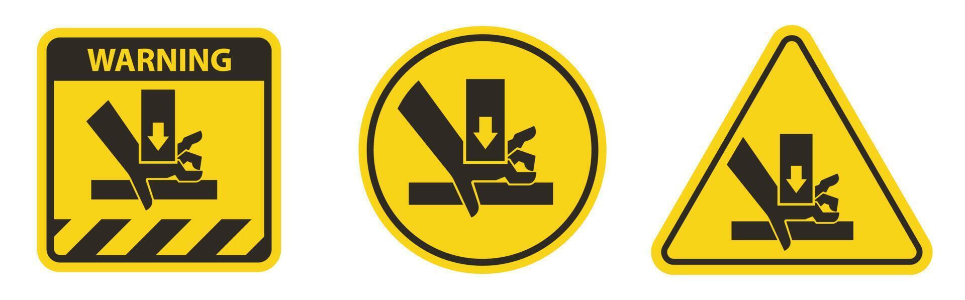 Caution Hand Crush Force From Above Symbol Sign vector