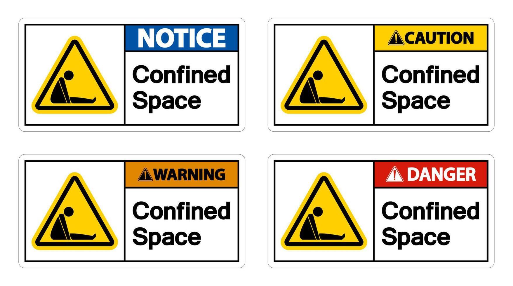 Caution Confined Space Symbol Sign Isolated On White Background vector