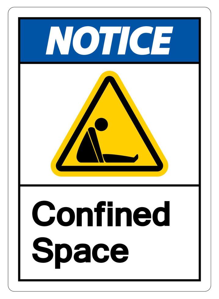 Caution Confined Space Symbol Sign Isolated On White Background vector