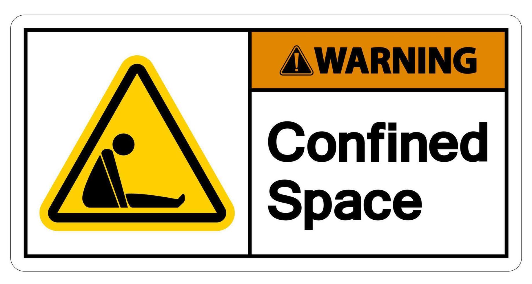 Caution Confined Space Symbol Sign Isolated On White Background vector