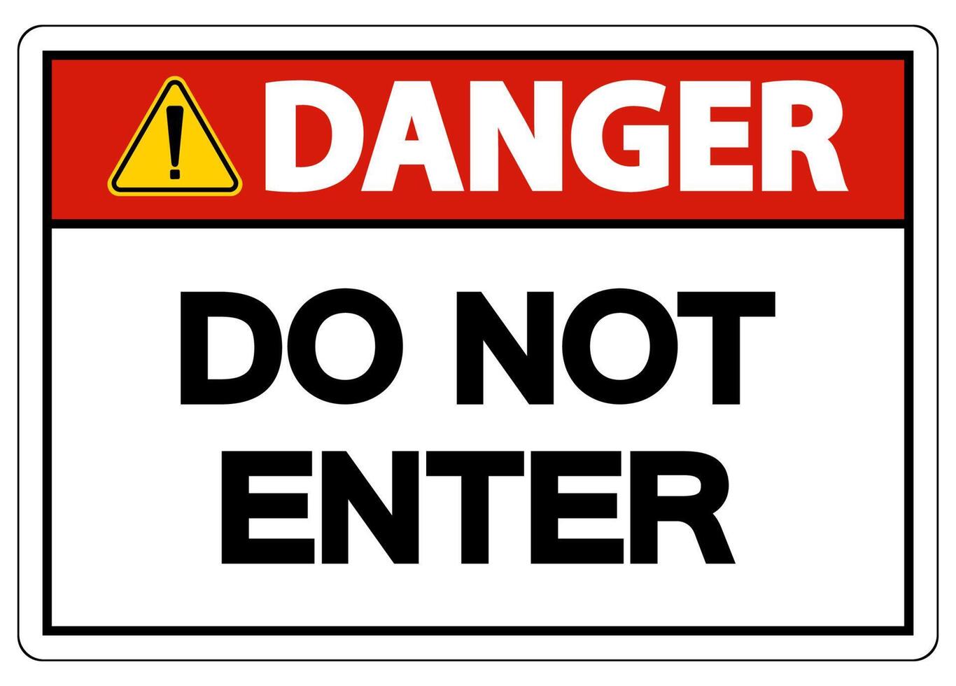 Danger Do Not Enter Symbol On White Background vector