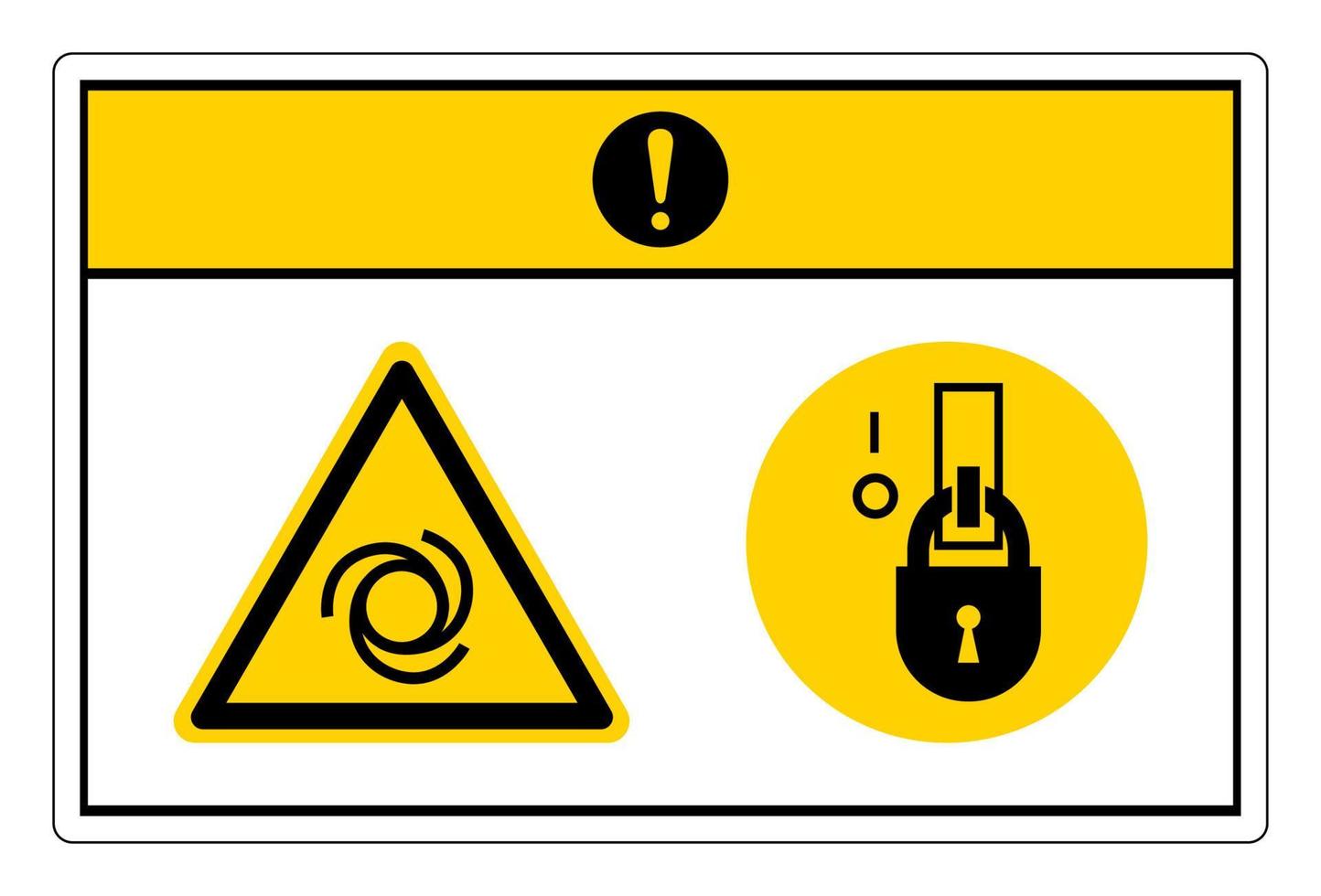 Caution Equipment Starts Automatically Lock Out In De-Energized State Symbol Sign On White Background vector